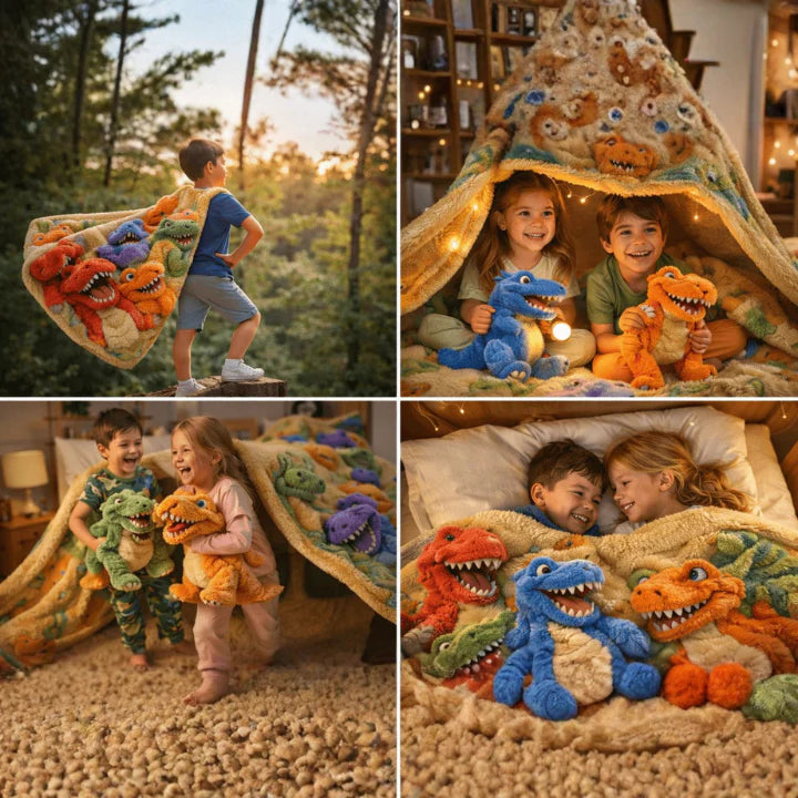 Thickened Dinosaur Flannel Blanket
