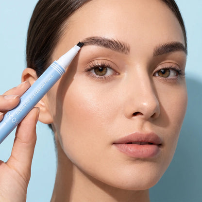 QCQX Lápiz Cejas 2 en 1 Impermeable
