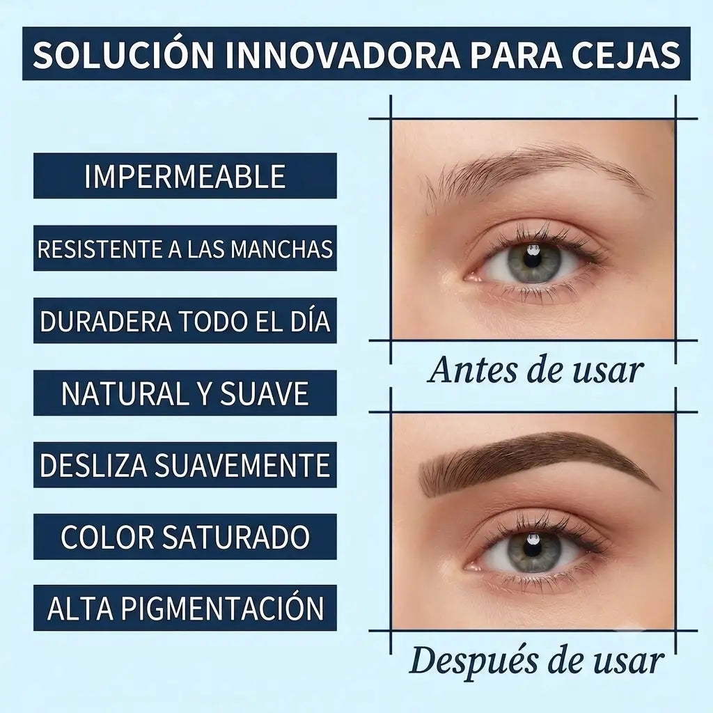 QCQX Lápiz Cejas 2 en 1 Impermeable