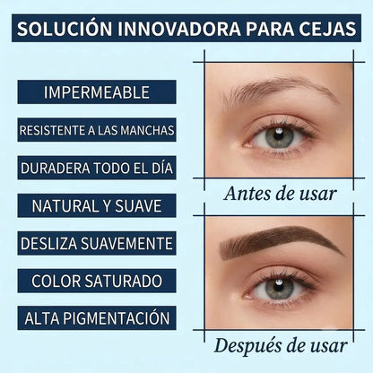 QCQX Lápiz Cejas 2 en 1 Impermeable