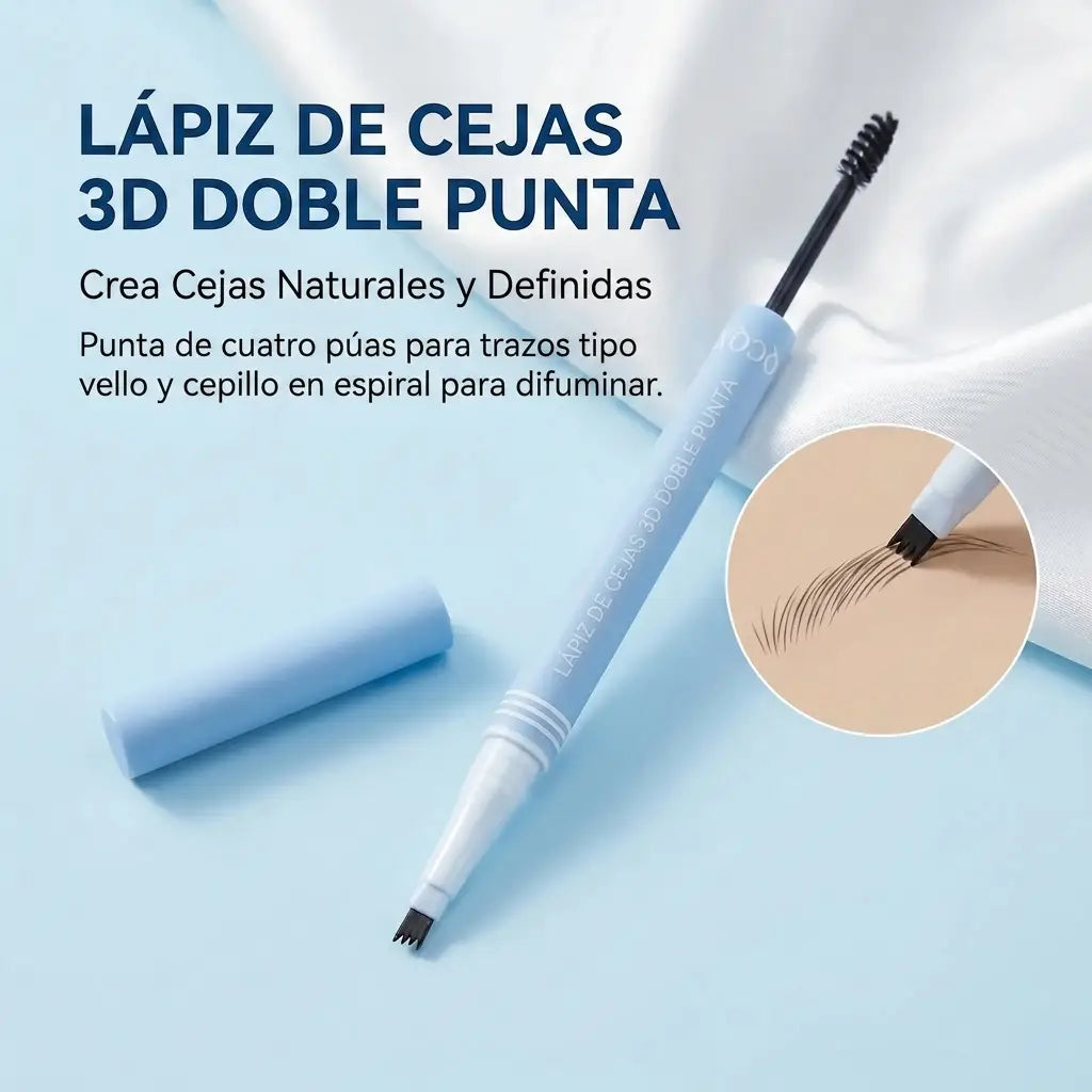 QCQX Lápiz Cejas 2 en 1 Impermeable