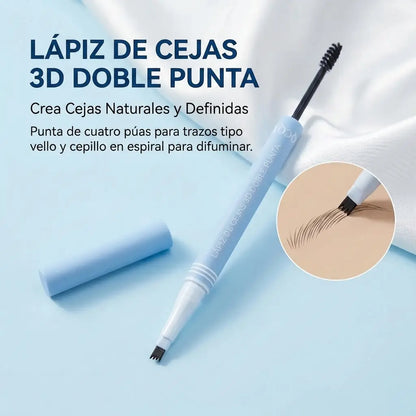 QCQX Lápiz Cejas 2 en 1 Impermeable