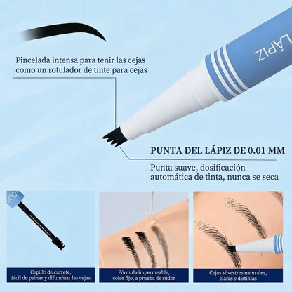 QCQX Lápiz Cejas 2 en 1 Impermeable