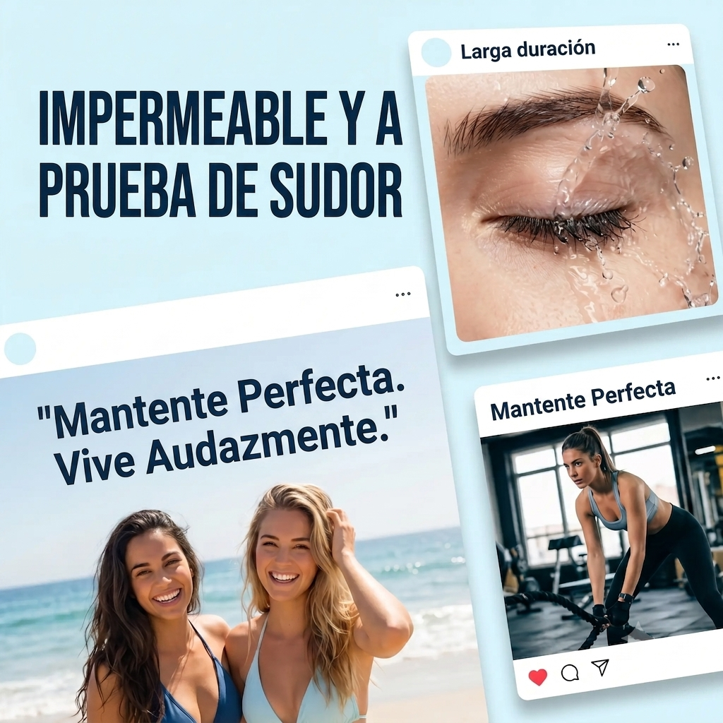 QCQX Lápiz Cejas 2 en 1 Impermeable