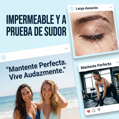 QCQX Lápiz Cejas 2 en 1 Impermeable