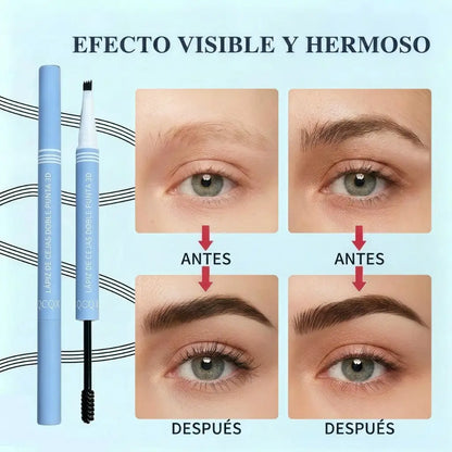 QCQX Lápiz Cejas 2 en 1 Impermeable
