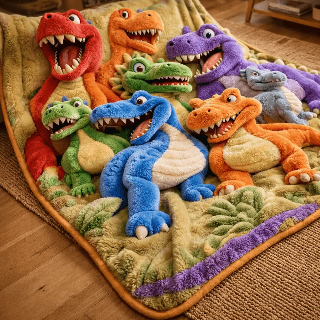 Thickened Dinosaur Flannel Blanket