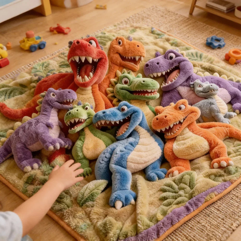Thickened Dinosaur Flannel Blanket