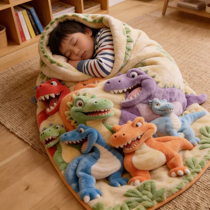 Thickened Dinosaur Flannel Blanket